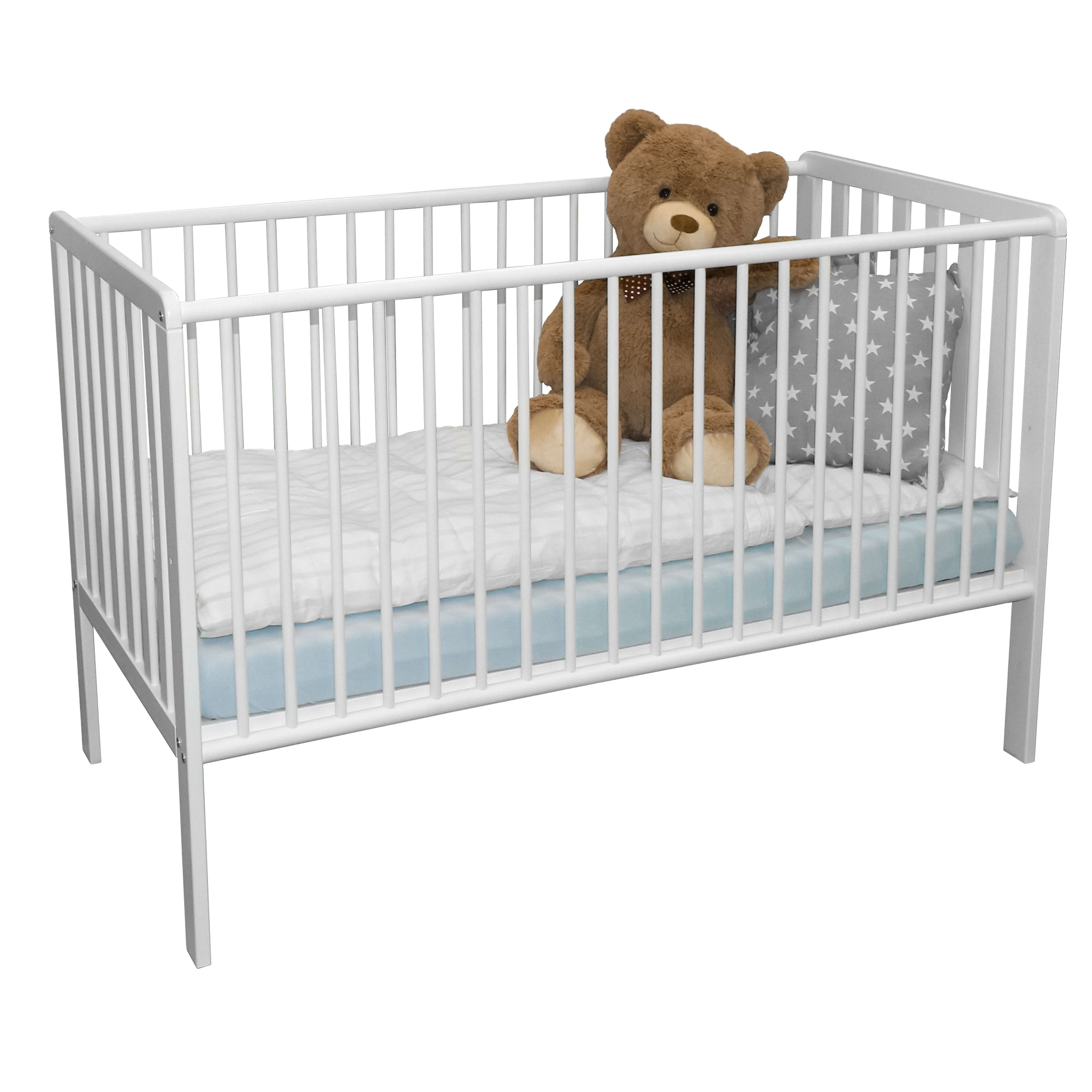 Bubema Nils 2.0 - Babybett aus massiver Buche, zwei Farben, 70x140 cm