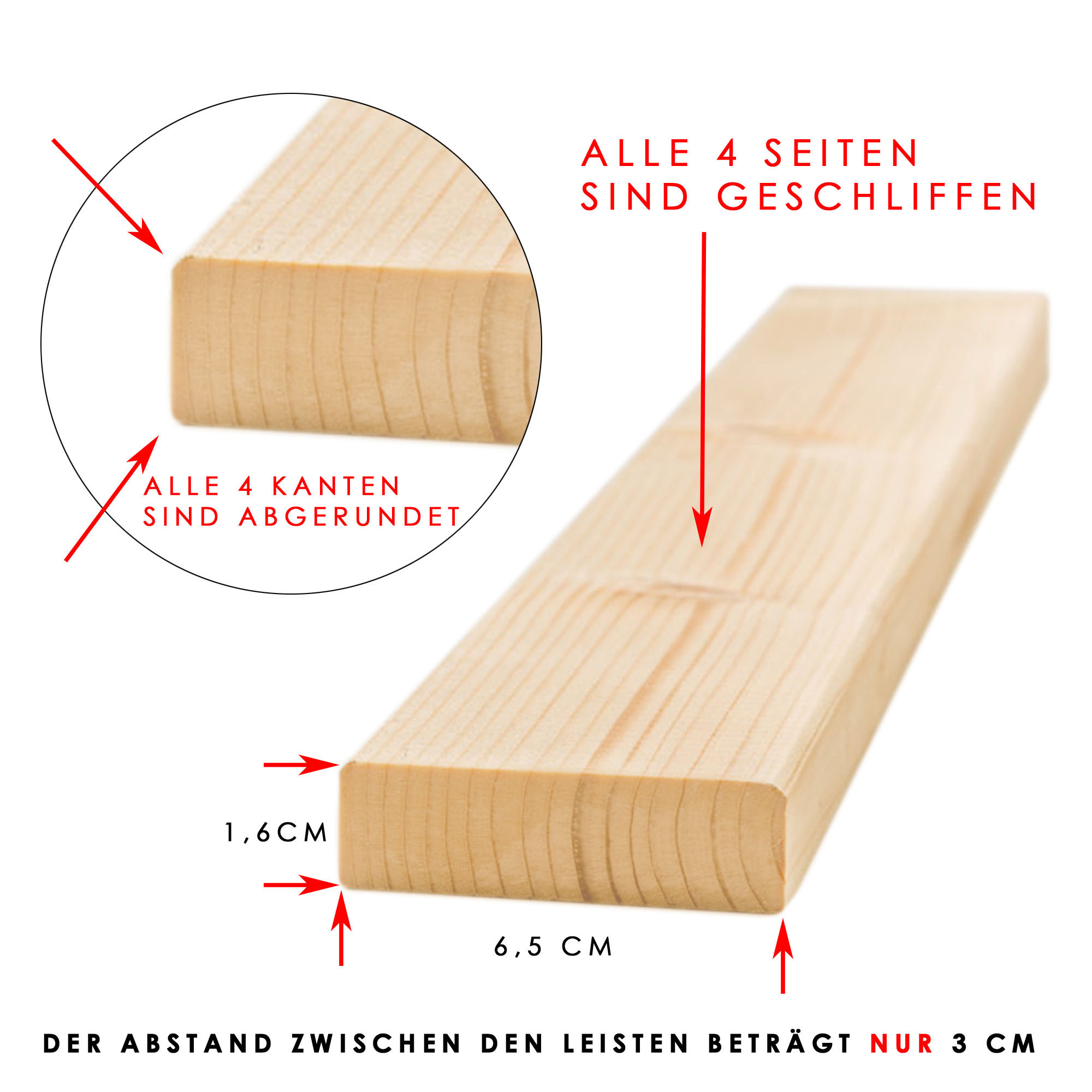 Madera Natura XXL – Rollrost aus massivem Fichtenholz, unbehandelt, auch für Kinder-/Babybetten und Wohnmobile