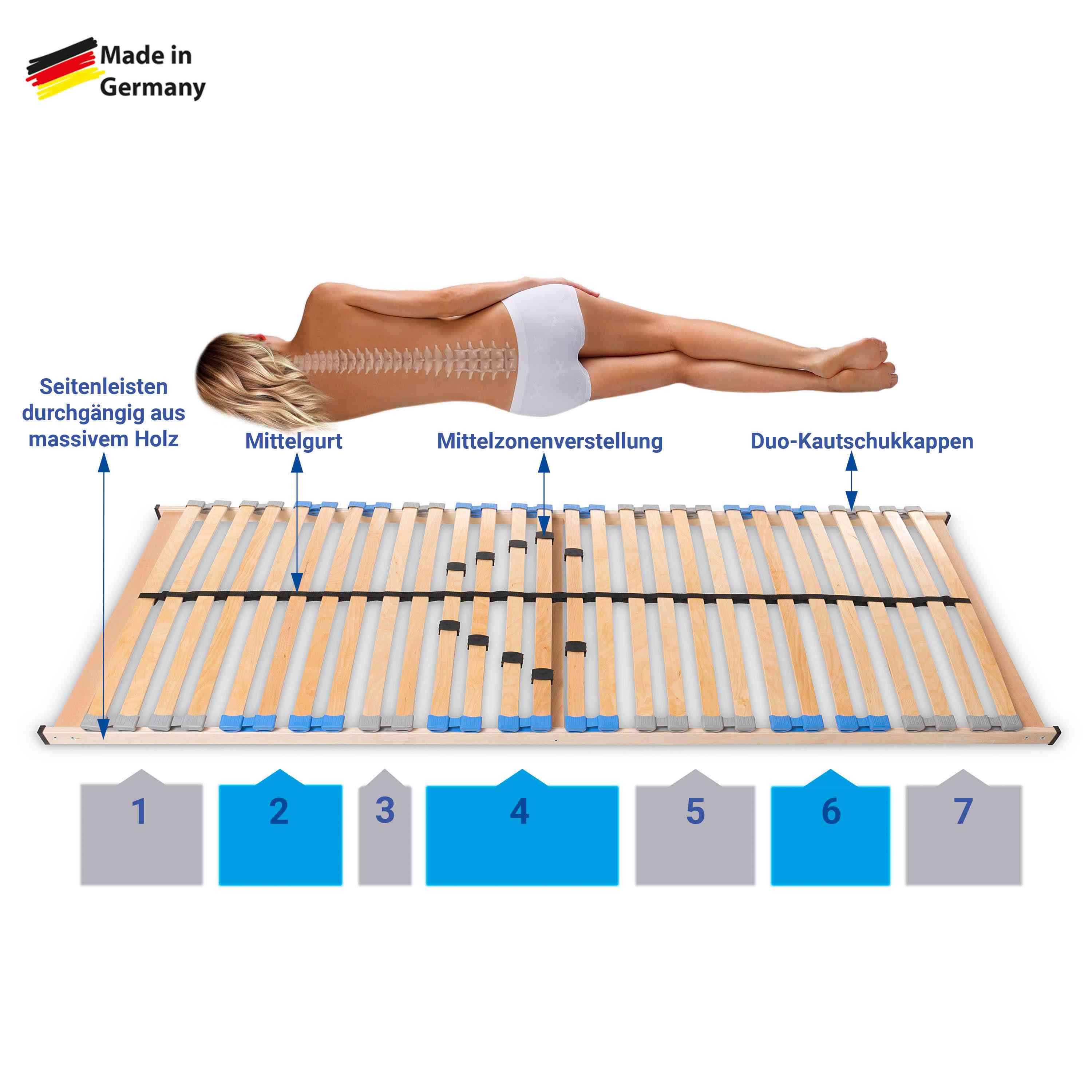 Sparset Solo – Natürliches Massivholzbett aus Kernbuche mit passendem Lattenrost, 120x200 cm