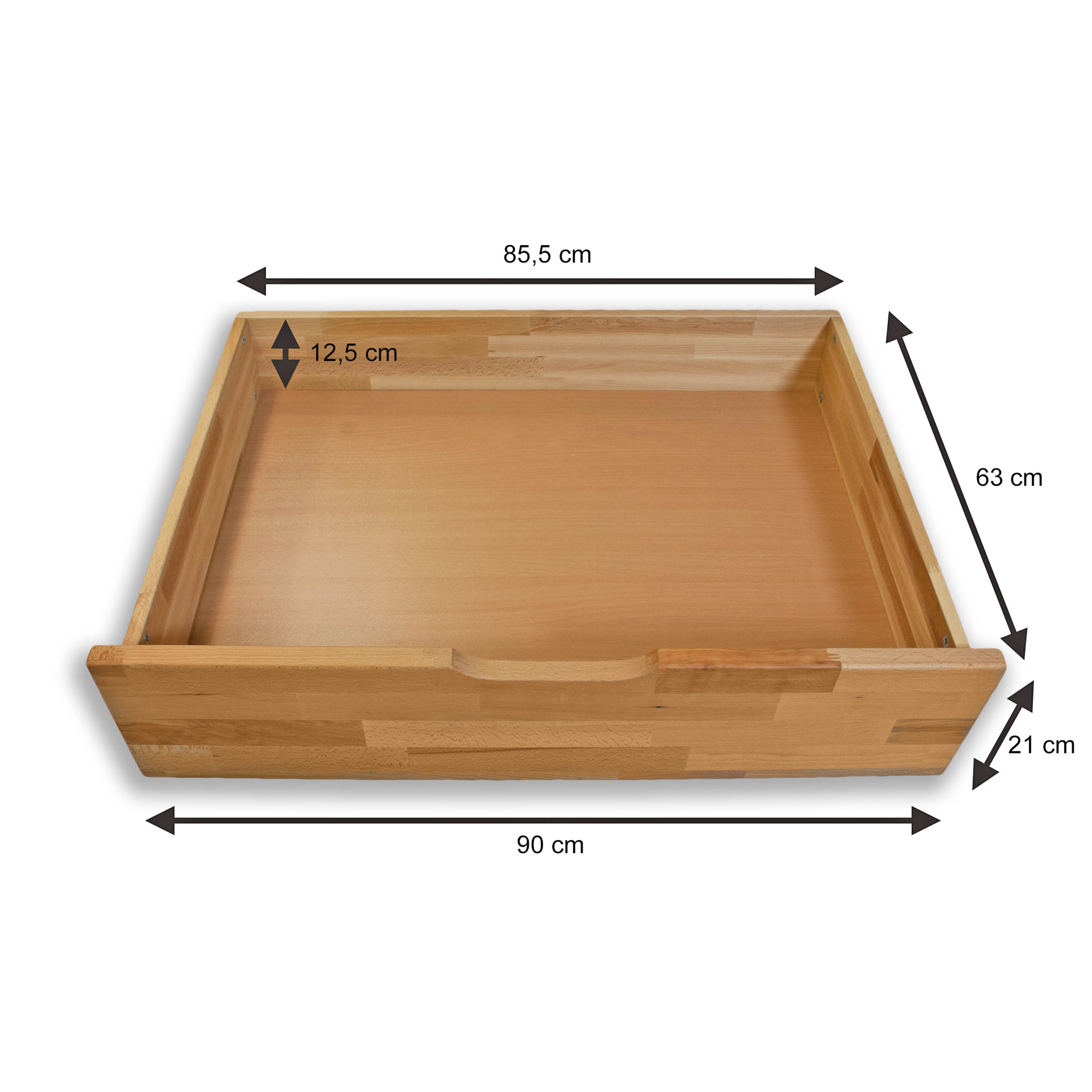 Bubema Bettkastenset  – aus massiver Kernbuche, mit Rollen, 2er-Set