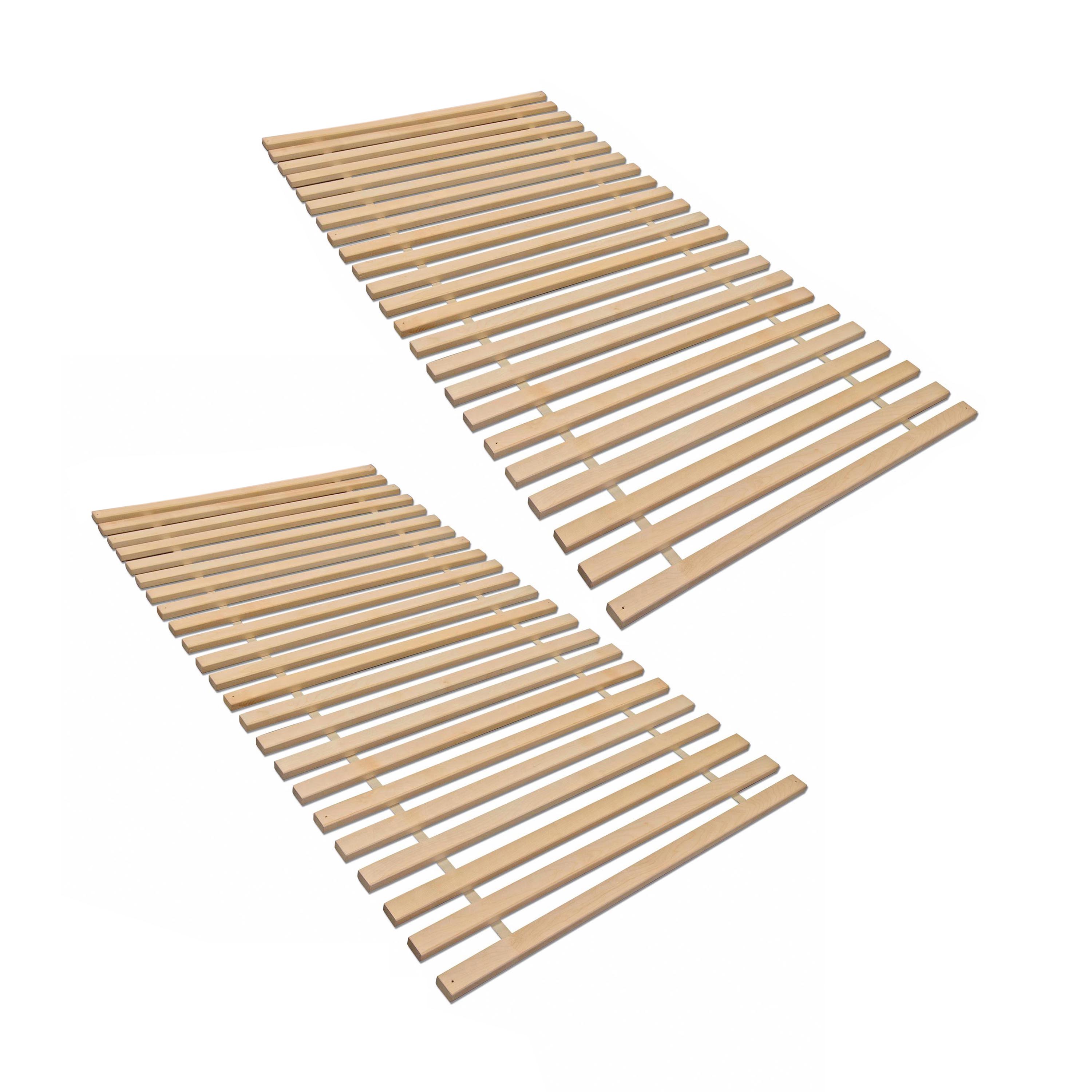 MaDeRa XXL -  Rollrost mit 23 extra stabilen Leisten aus massivem Buchenholz, Set (2 x 70x200 cm)