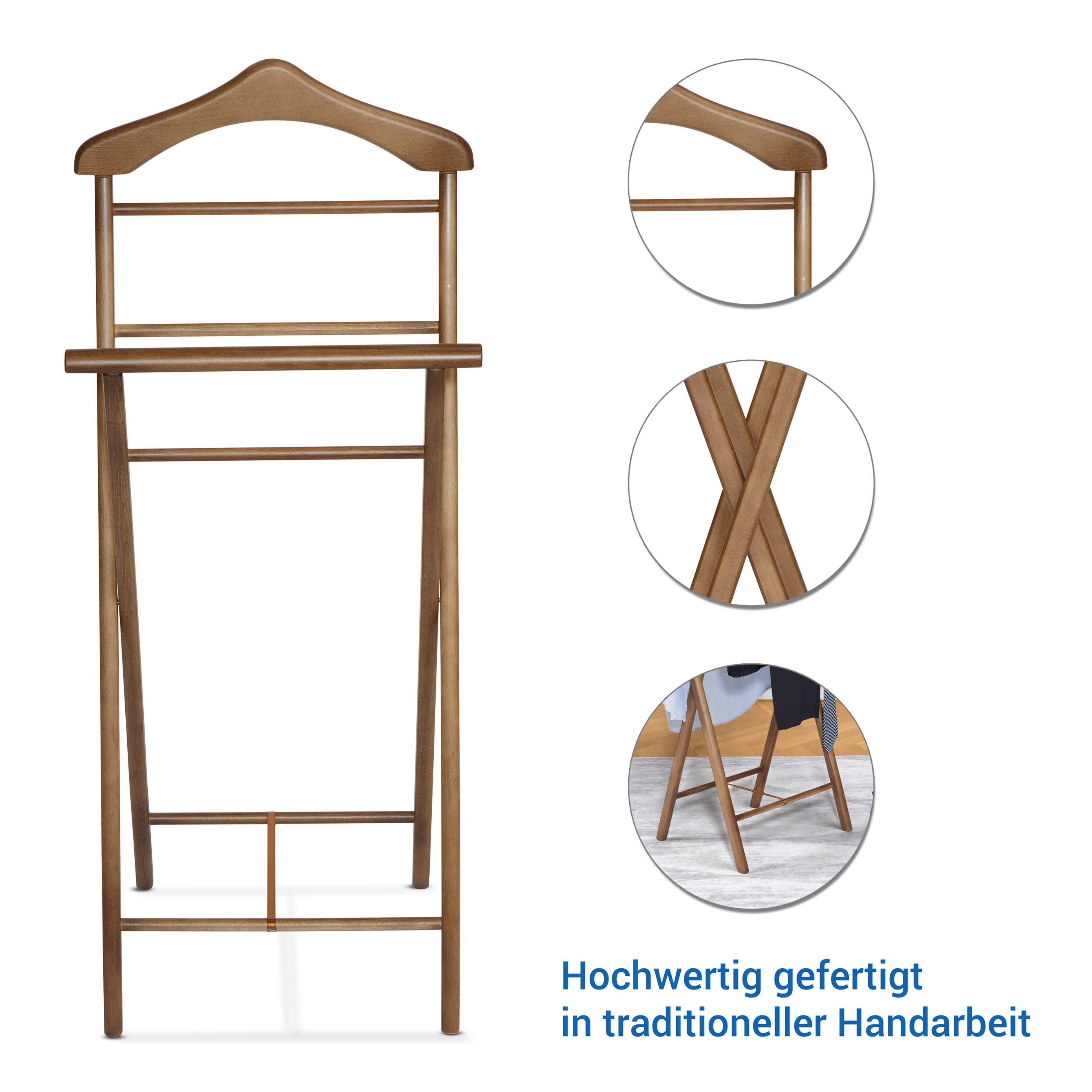 Bubema Hedi – Eleganter Herrendiener aus Massivholz, verschiedene Farben