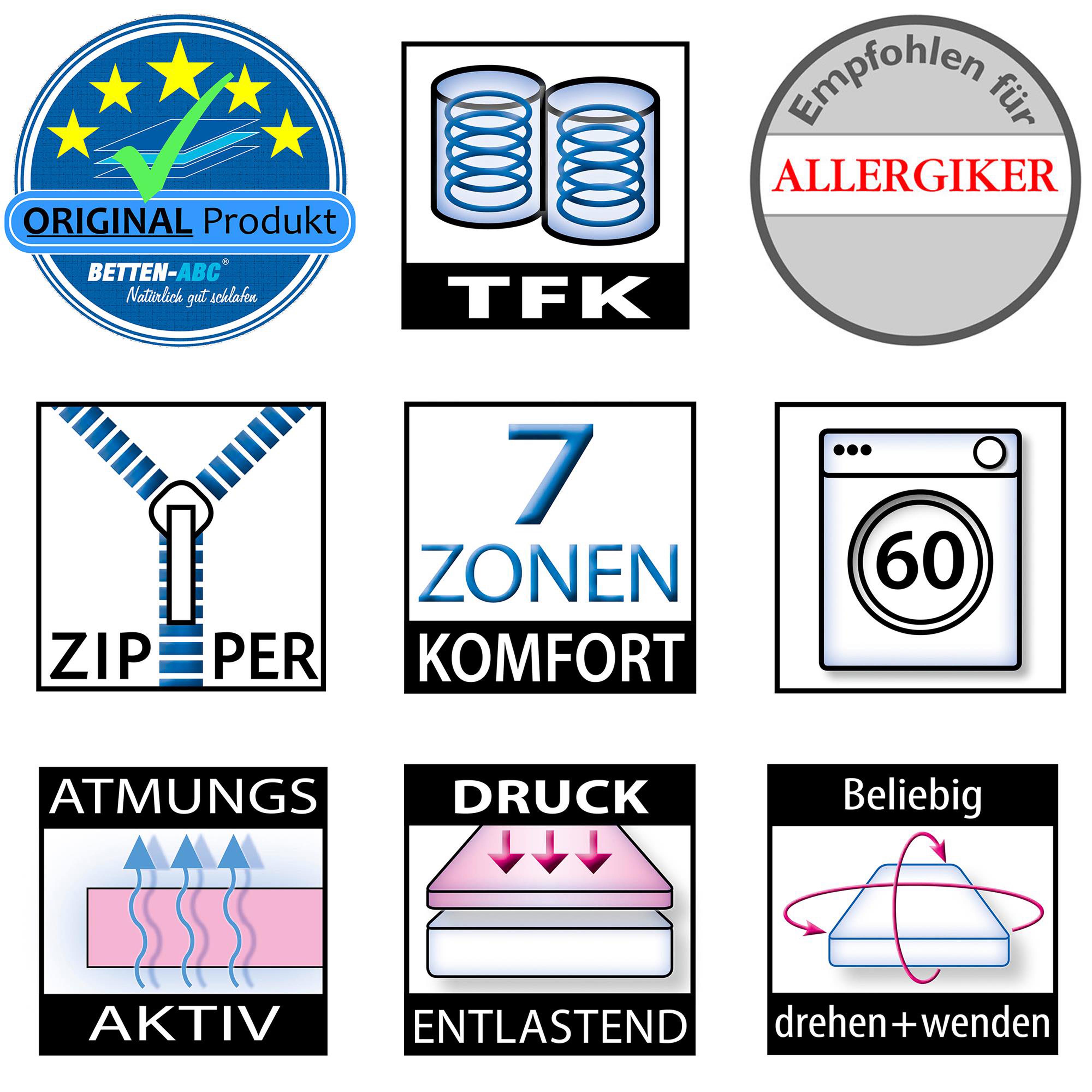 OrthoMatra Traumland TFK – 7-Zonen-Taschenfederkernmatratze mit Klimabezug