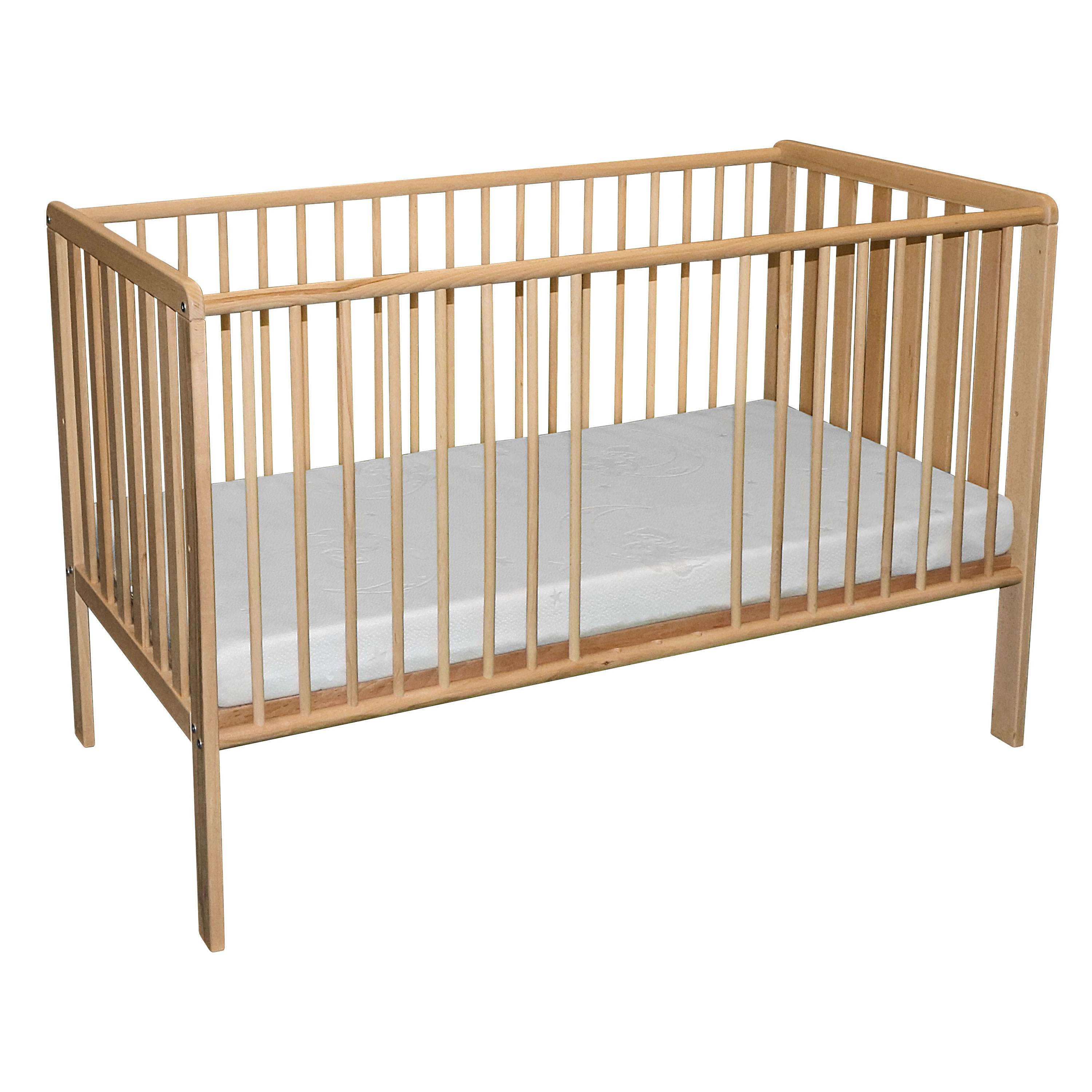 Bubema Nils 2.0 - Babybett aus massiver Buche, zwei Farben, 70x140 cm